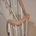 timber handrail with iron balustrade
