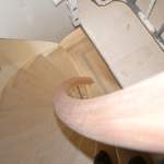curved spiral timber handrail
