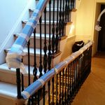 cast irong balustrade and timber handrail