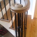 Scroll Terminal, volute, traditional staitcase continous oak handrail