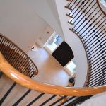 Curved handrail french polished 
