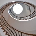 Oval curved staircase walnut