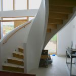 eliptcal designer staircase Oak treads oak risers
